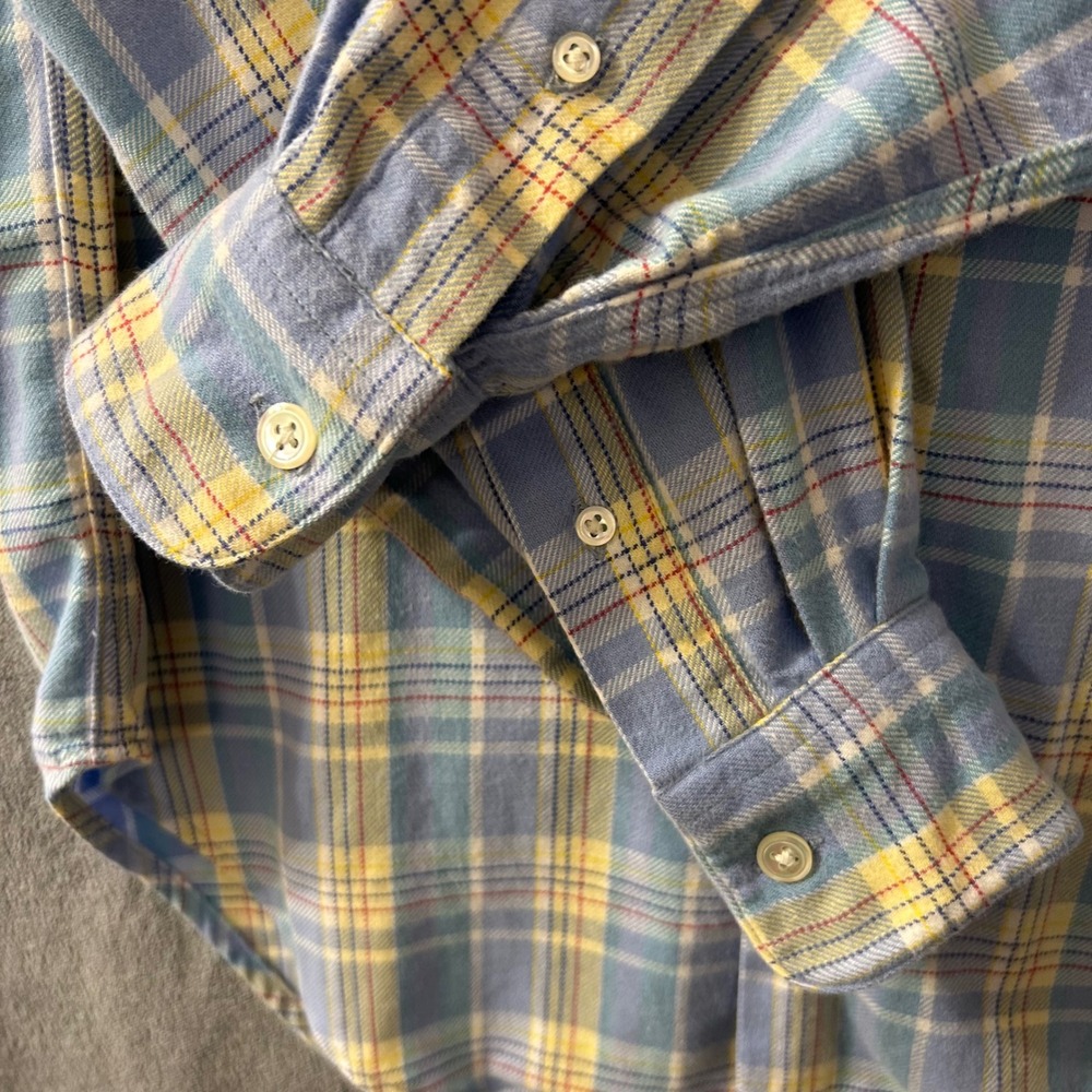 VTG 80s Ralph Lauren Womens Plaid Soft Flannel Shirt Size 4 Made in USA - Picture 10 of 11